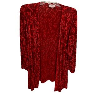 Thomas Payton Sport Red Leaf Patterned Open Jacket Size 18 EUC Work‎ Casual